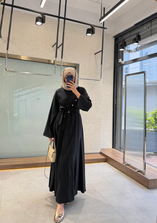 Black Tencel™ Button-Down Dress