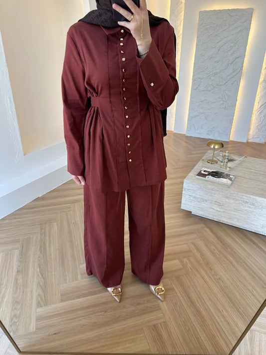 Premium Two-Piece Set with Gold Buttons