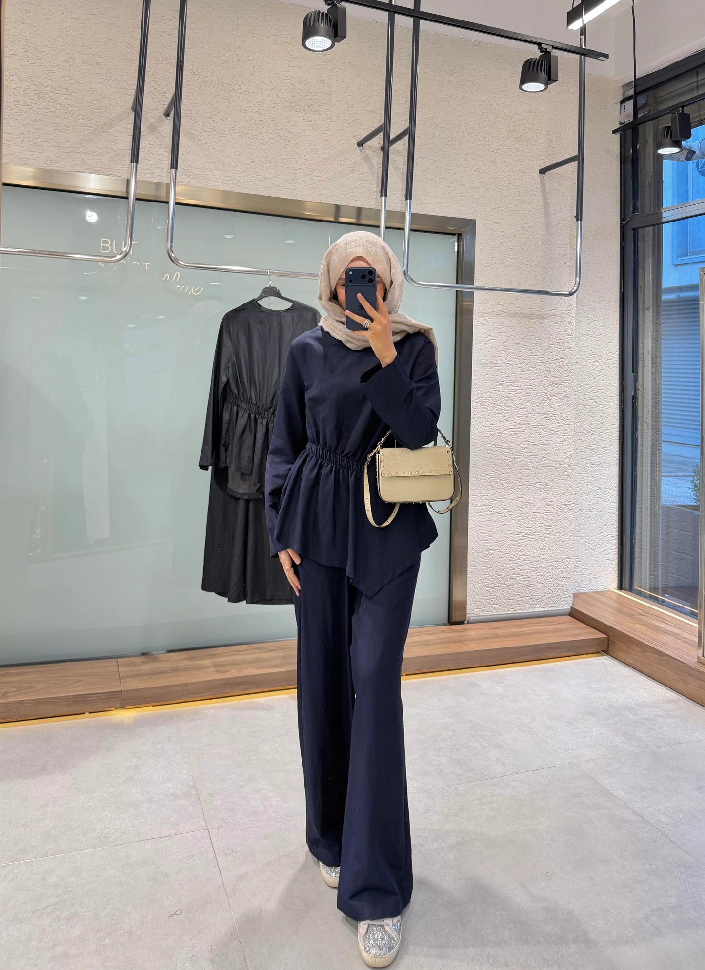 Barrel Pants Set – Navy Blue