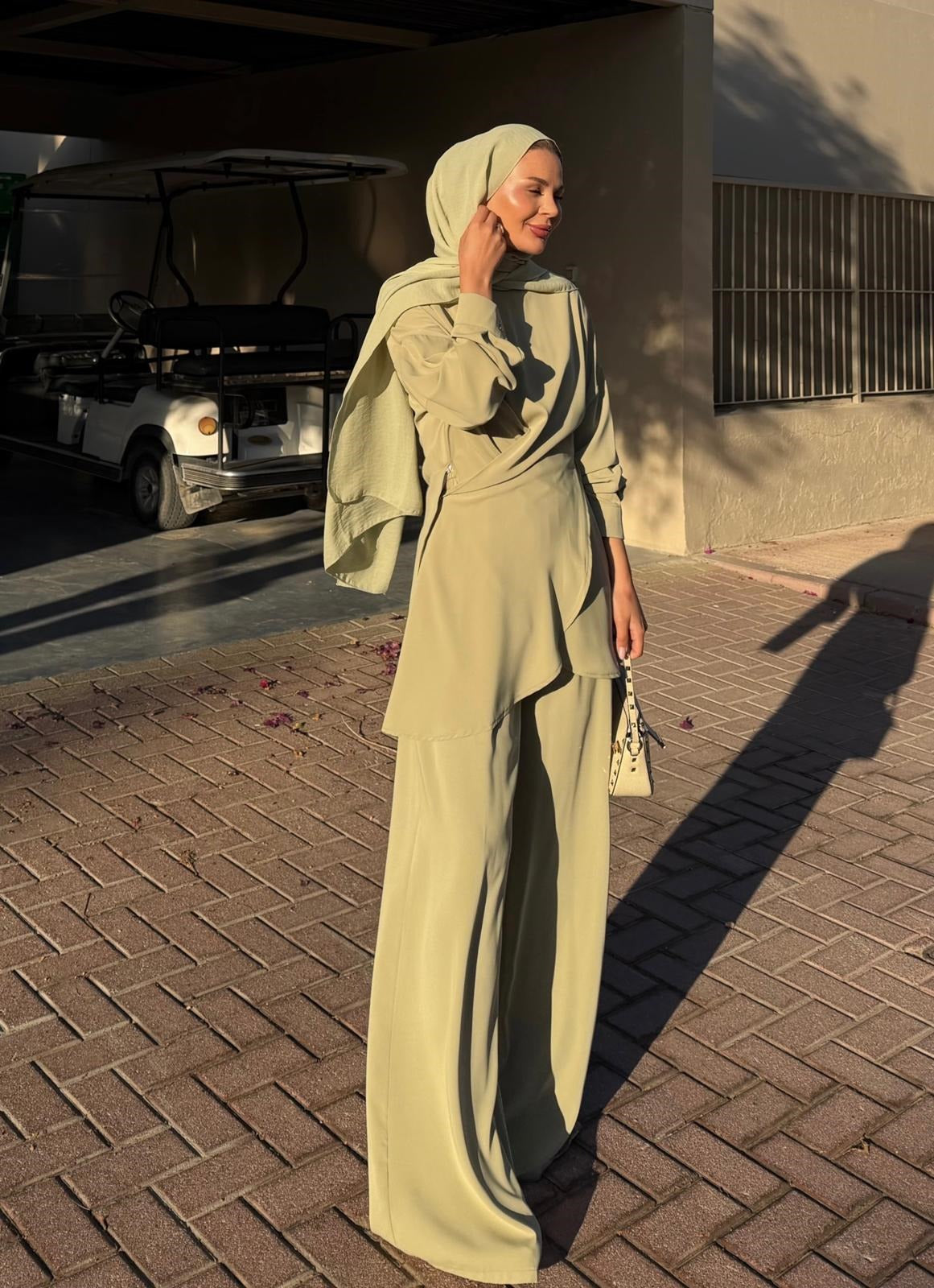 Flower Pants Set – Sage Green