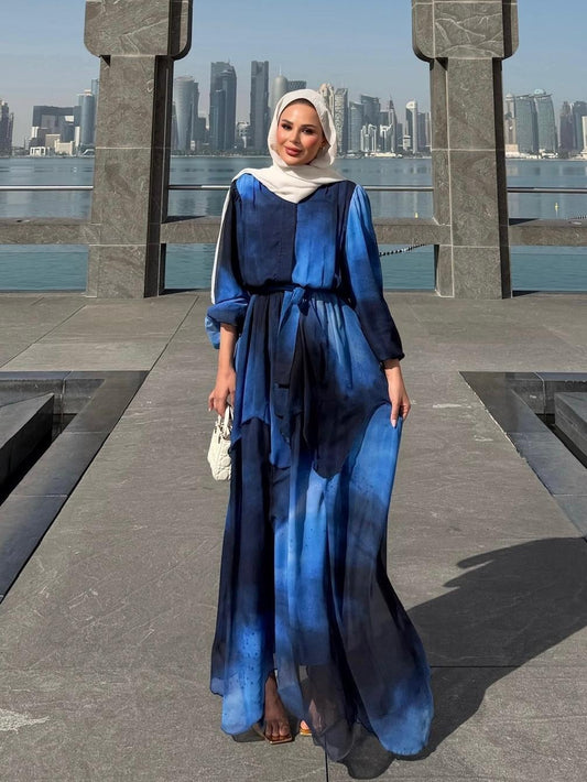 Rose Flowy Dress – Royal Blue