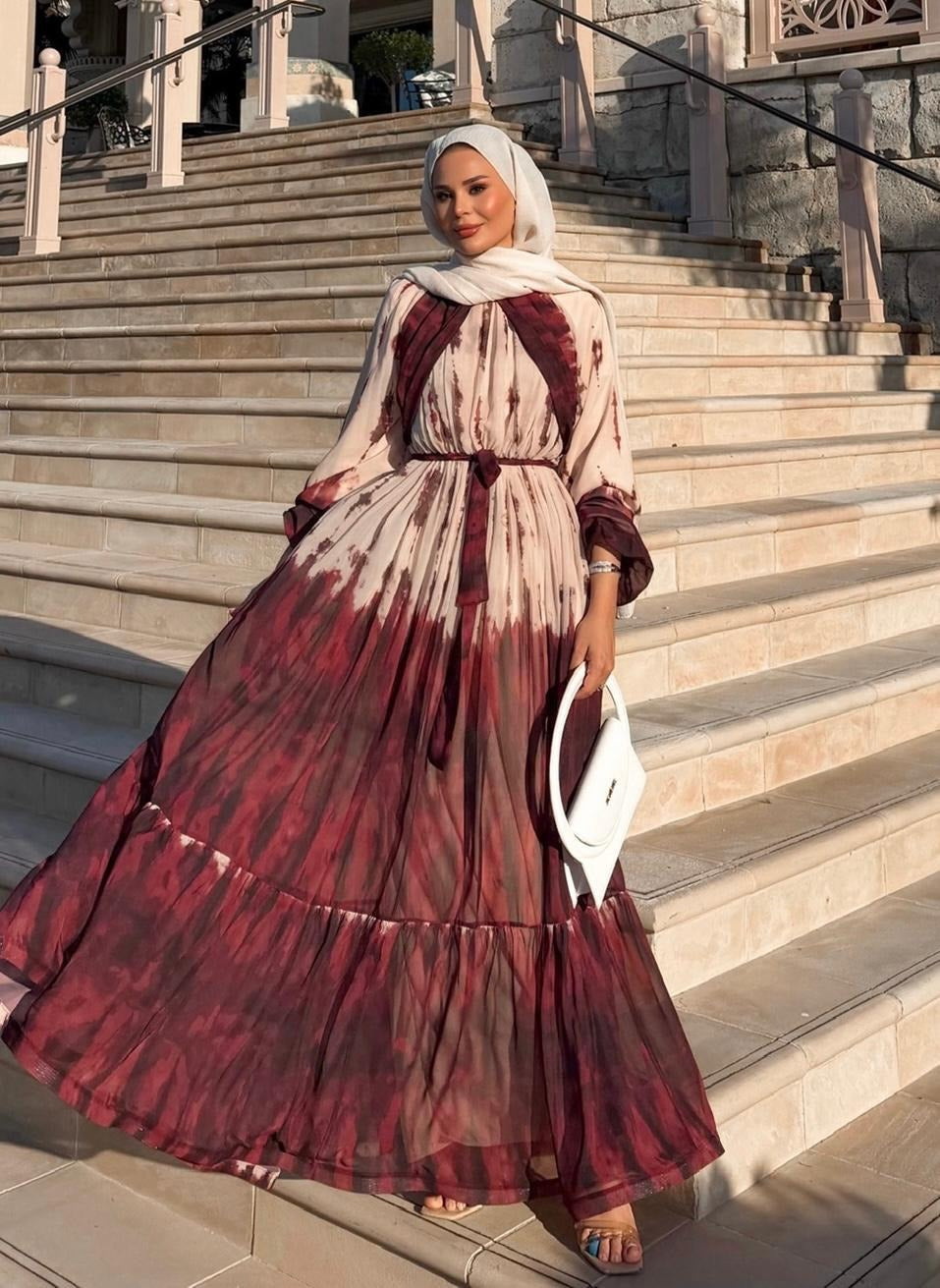 Lilas Flowy Dress – Burgundy