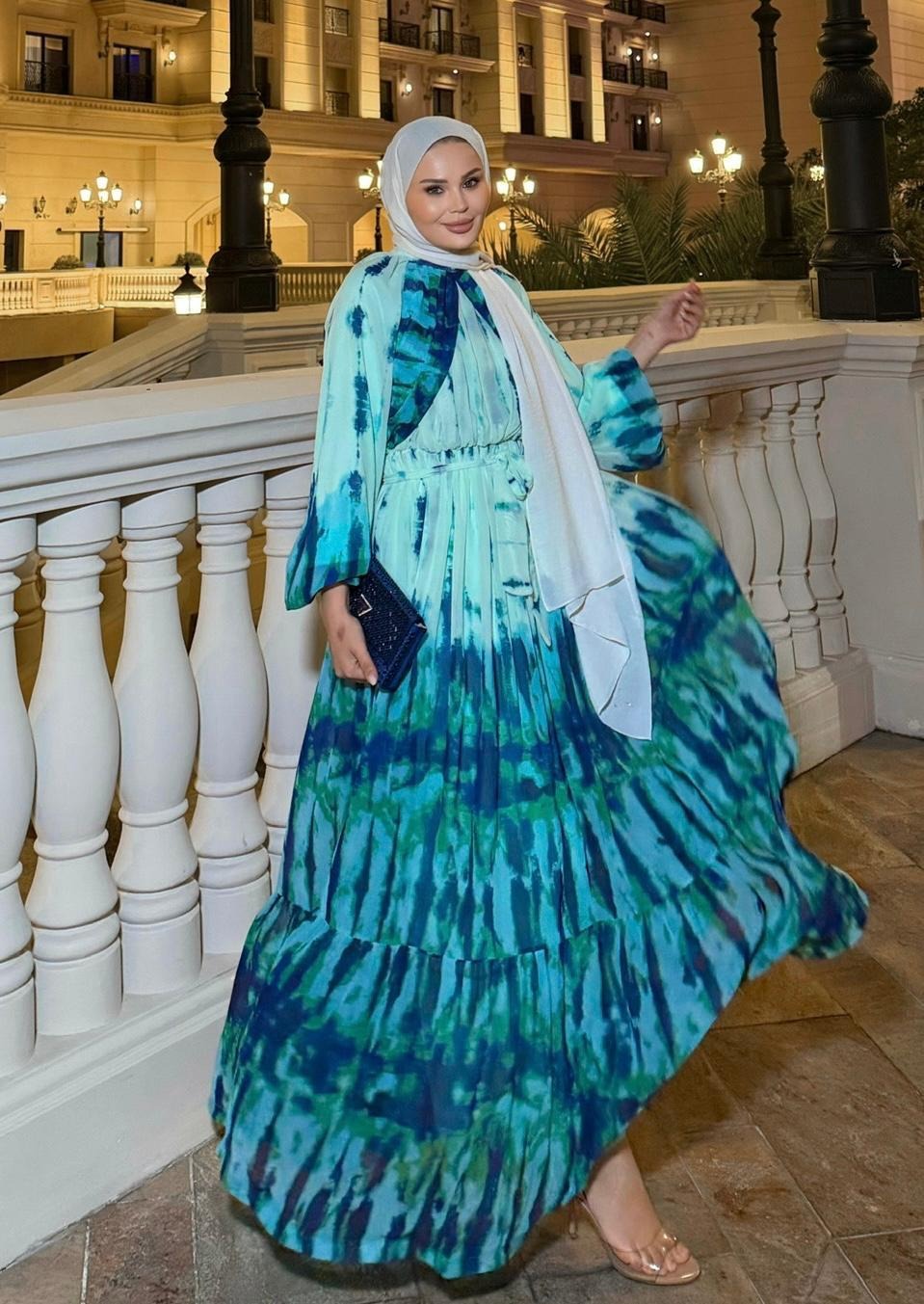 Lilas Flowy Dress – Turquoise