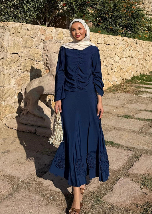 Porto Skirt Set – Navy Blue
