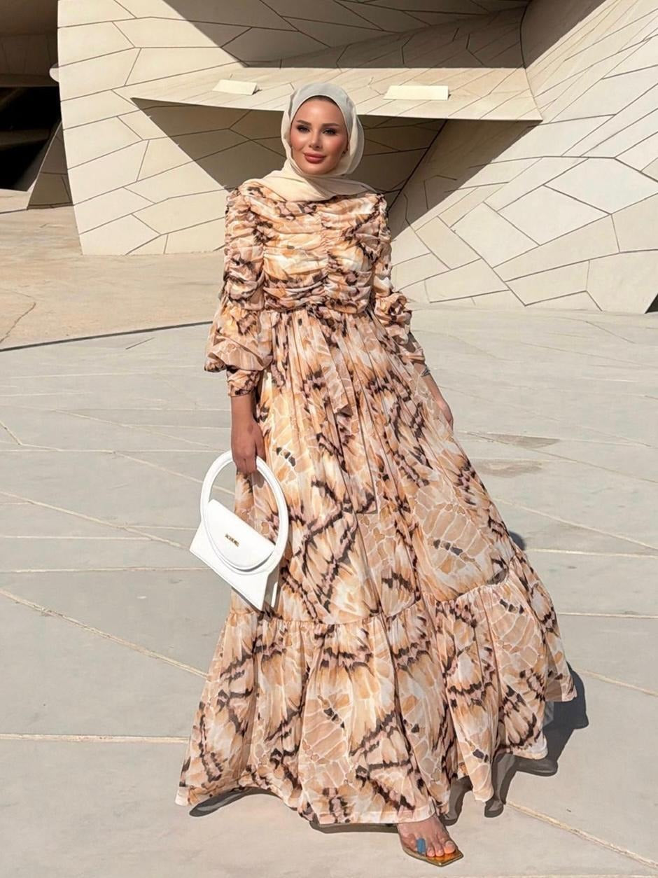 Iris Flowy Dress – Beige