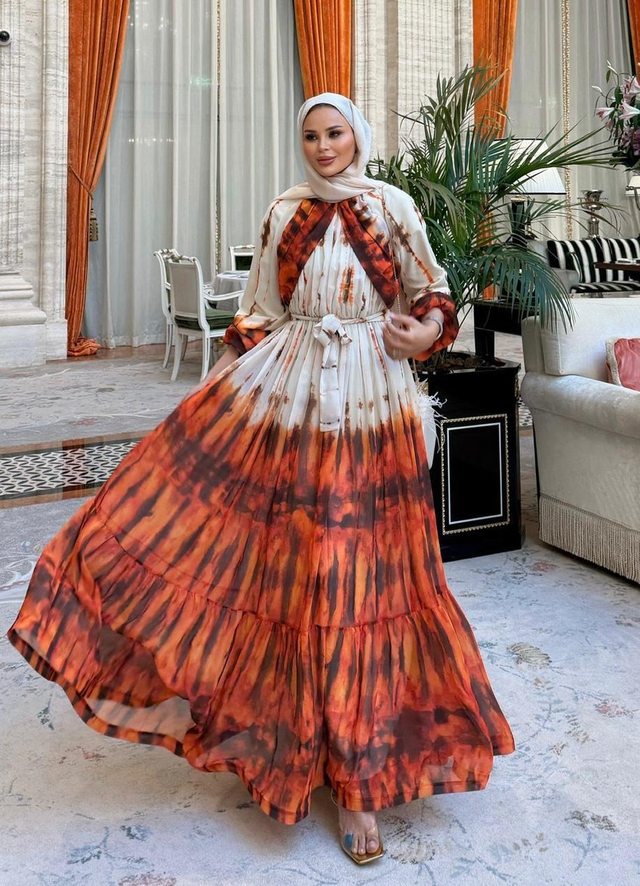 Lilas Flowy Dress – Orange