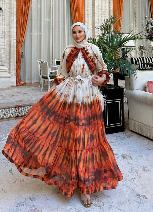 Lilas Flowy Dress – Orange