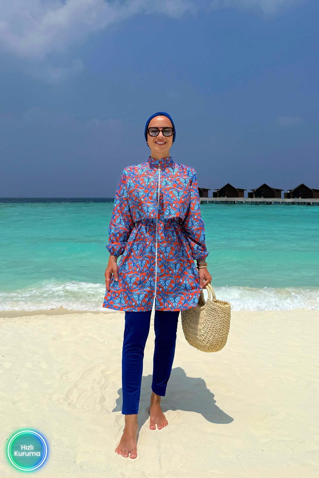 Ivy Royal Blue Full Coverage Burkini - 2 Piece Quick-Dry Swimwear