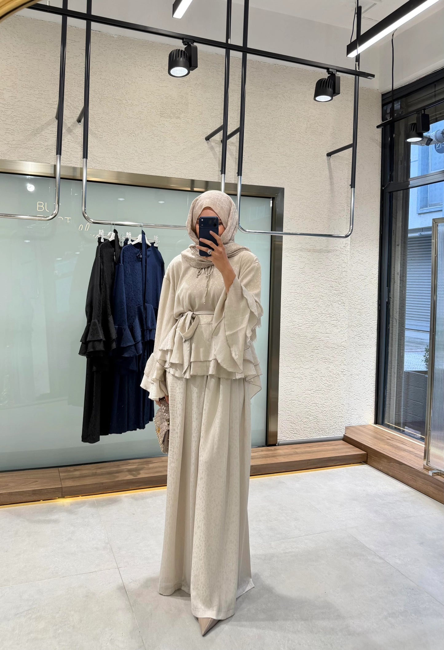 Chiffon Pants Set – Beige