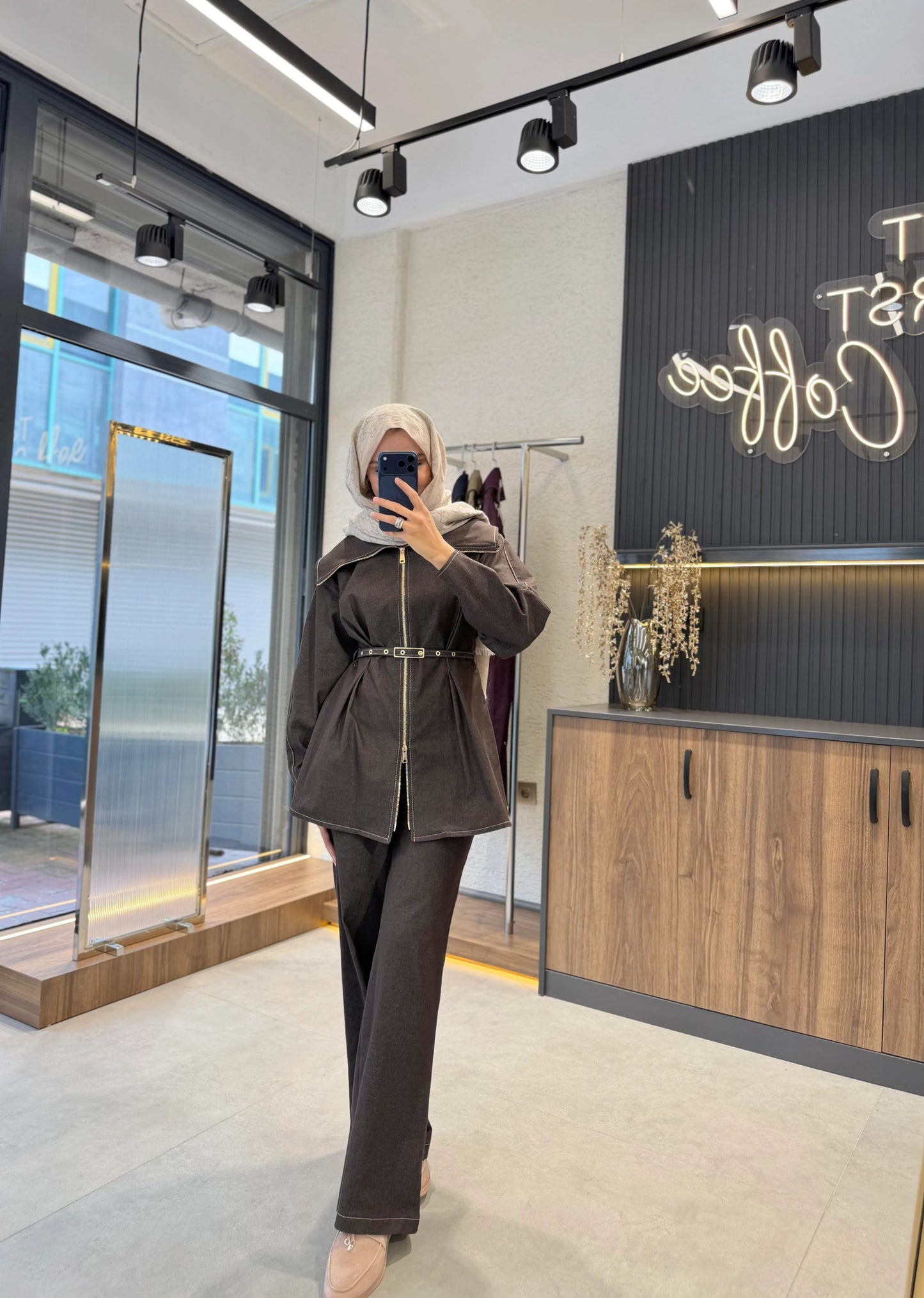 Pera Belted Set – Brown