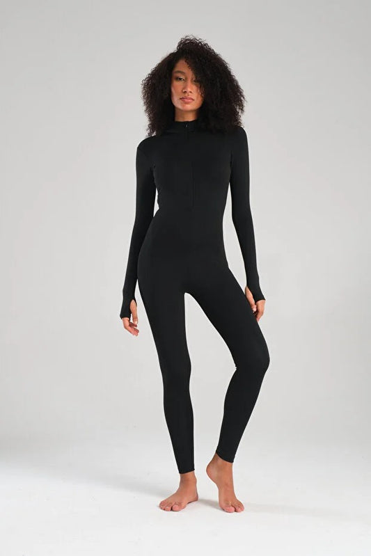 Full Coverage Swim Jumpsuit - Black