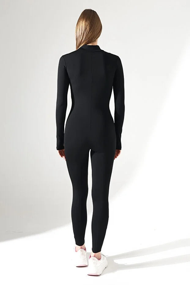 Full Coverage Swim Jumpsuit - Black