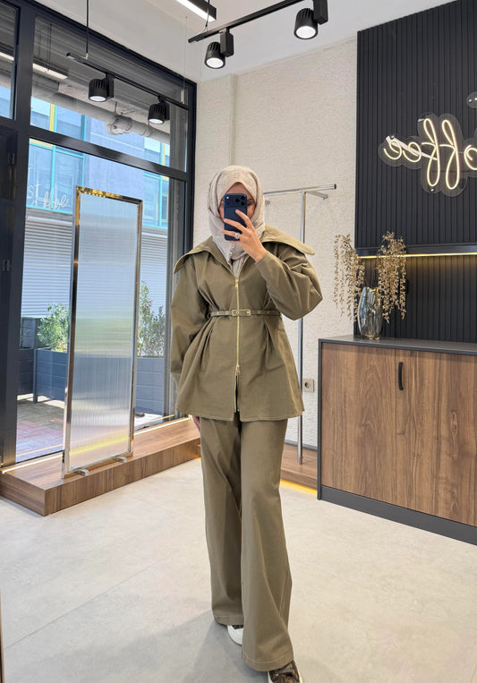 Pera Belted Set – Green