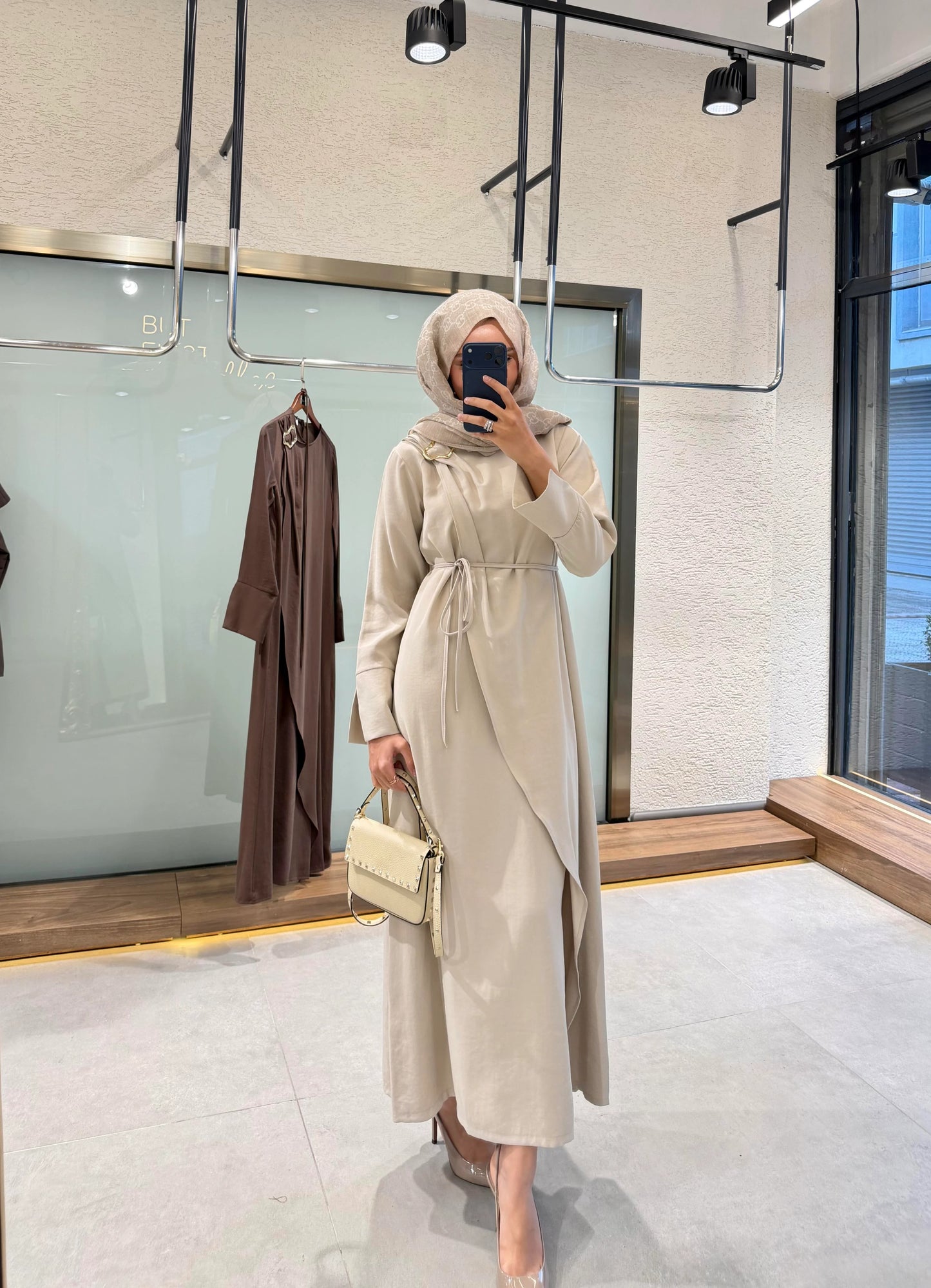 Buckle Detail Dress – Stone