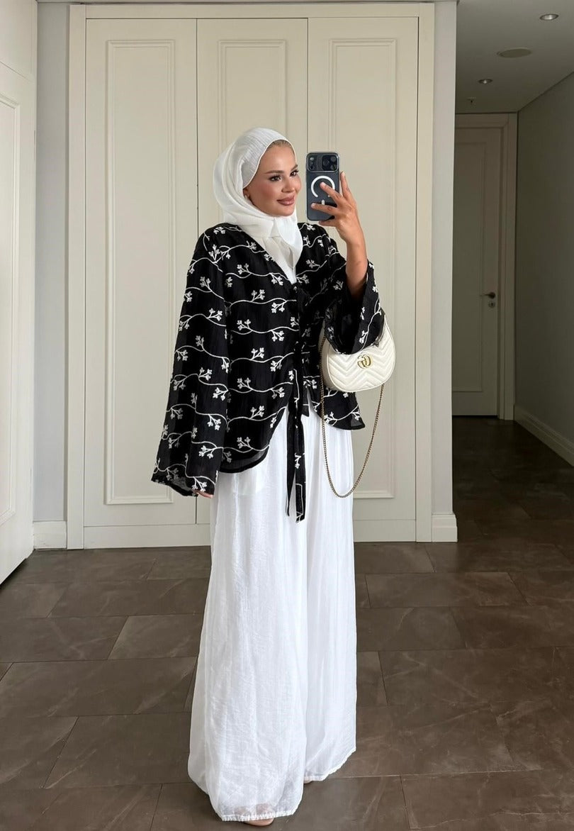 Elena Black Modest Pantolon Takımı - Ön Sipariş İki Parça Tunik Kıyafet