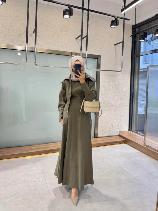 Elara Jacket Dress Set – Green