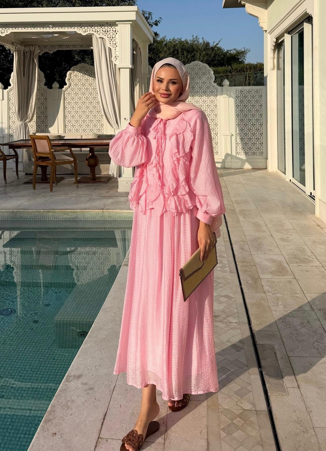 Nora Two-Piece Skirt Set – Blush Pink