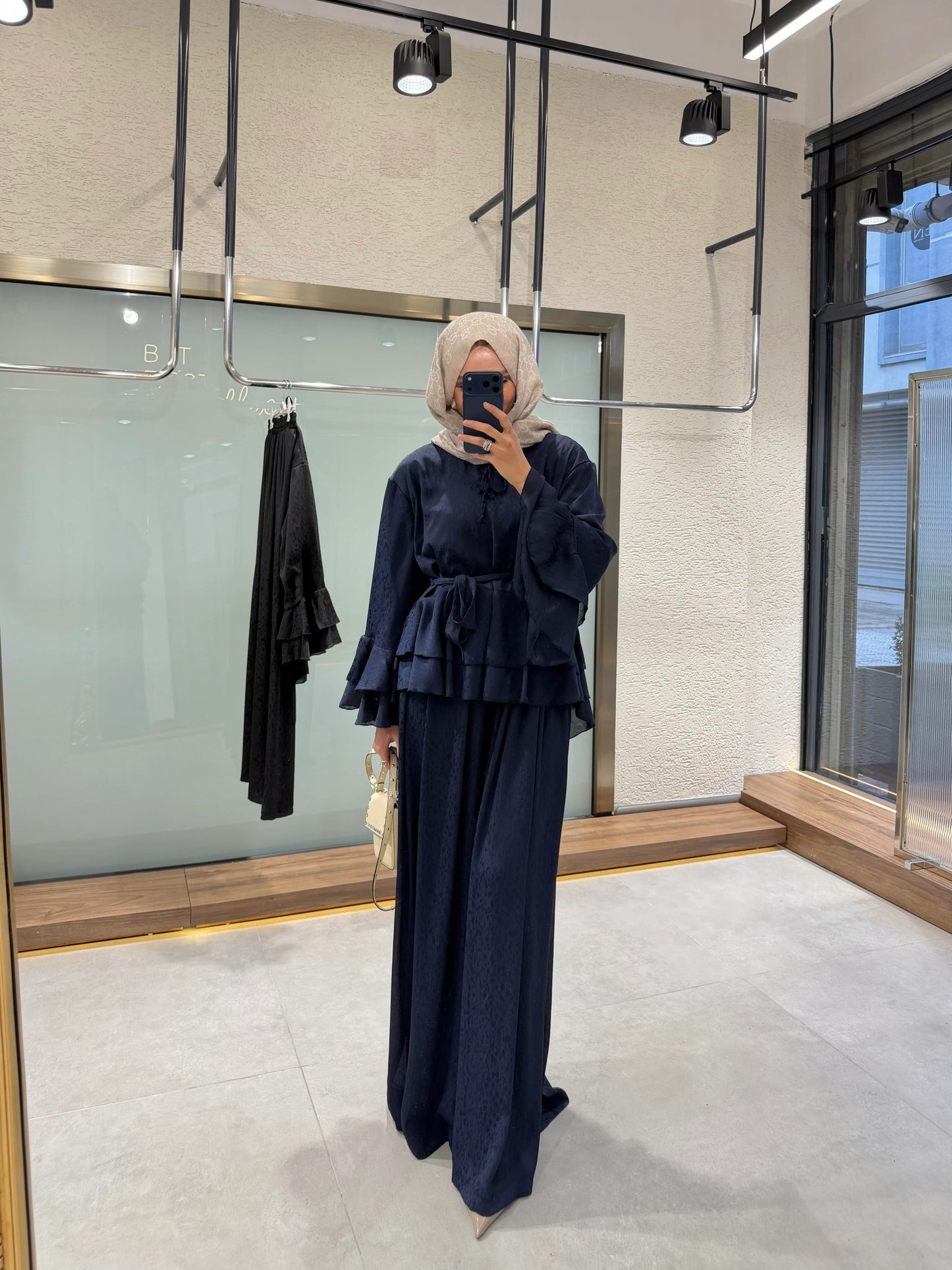 Chiffon Pants Set – Navy