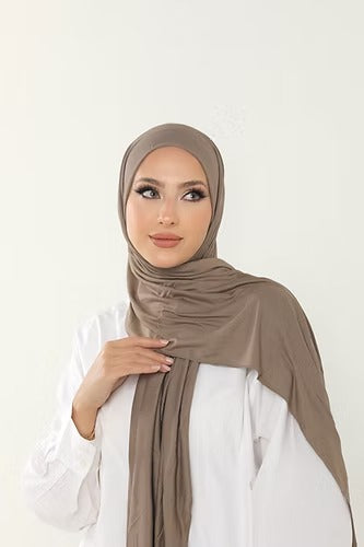 Dark Mink Premium Viscose Jersey Shawl | Luxurious Drape, Non-Slip Fabric