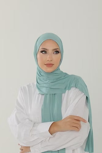 Light Mint Premium Viscose Jersey Shawl | Luxurious Drape, Non-Slip Fabric
