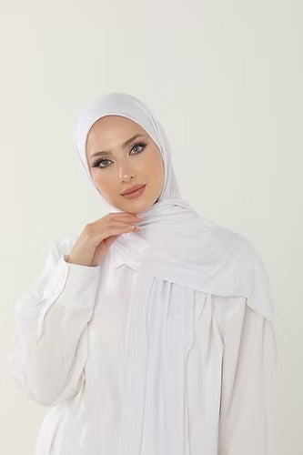 Snow Whitw Premium Viscose Jersey Shawl | Luxurious Drape, Non-Slip Fabric