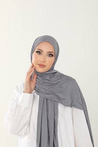 Gray Premium Viscose Jersey Shawl | Luxurious Drape, Non-Slip Fabric