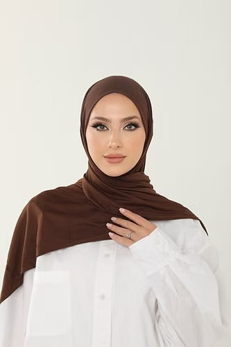 Dark Chocolate Premium Viscose Jersey Shawl | Luxurious Drape, Non-Slip Fabric