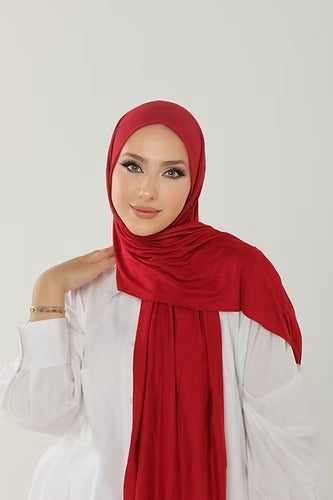 Red Premium Viscose Jersey Shawl | Luxurious Drape, Non-Slip Fabric