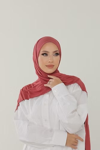 Rose Pink Premium Viscose Jersey Shawl | Luxurious Drape, Non-Slip Fabric