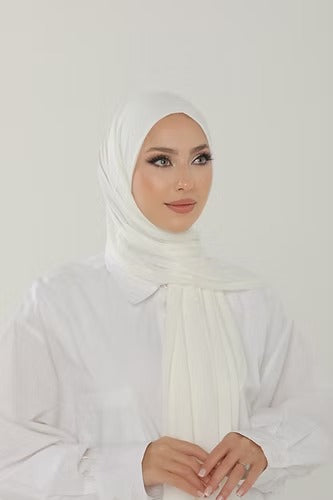 Optic White Premium Viscose Jersey Shawl | Luxurious Drape, Non-Slip Fabric