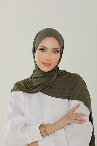 Henna Green Premium Viscose Jersey Shawl | Luxurious Drape, Non-Slip Fabric