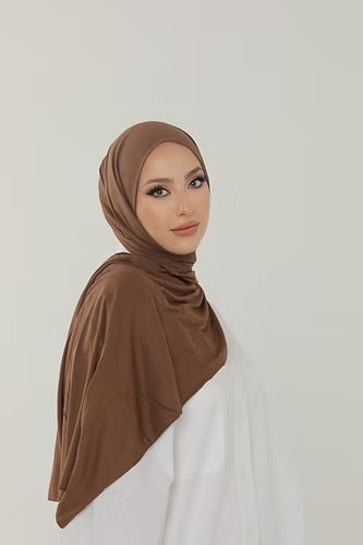 Milk Chocolate Premium Viscose Jersey Shawl | Luxurious Drape, Non-Slip Fabric