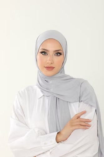 Ice Blue Premium Viscose Jersey Shawl | Luxurious Drape, Non-Slip Fabric