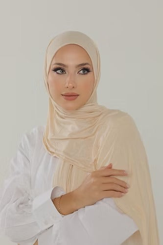 Cream Premium Viscose Jersey Shawl | Luxurious Drape, Non-Slip Fabric