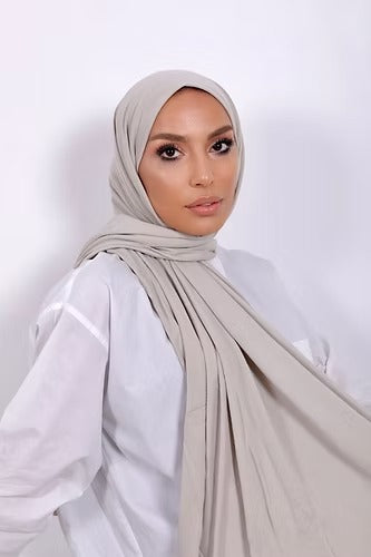 Light Beige Premium Viscose Jersey Shawl | Luxurious Drape, Non-Slip Fabric