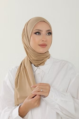 Beige Premium Viscose Jersey Shawl | Luxurious Drape, Non-Slip Fabric