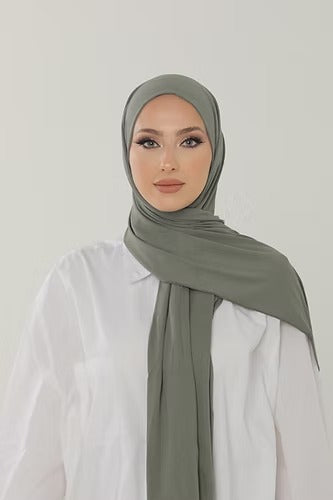Sage Green Premium Viscose Jersey Shawl | Luxurious Drape, Non-Slip Fabric
