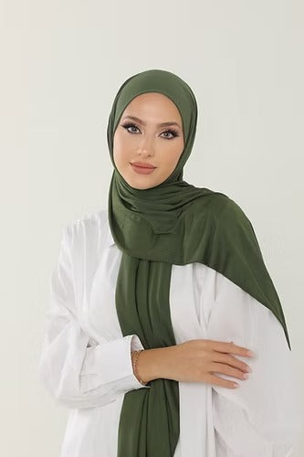 Dark Khaki Premium Viscose Jersey Shawl | Luxurious Drape, Non-Slip Fabric