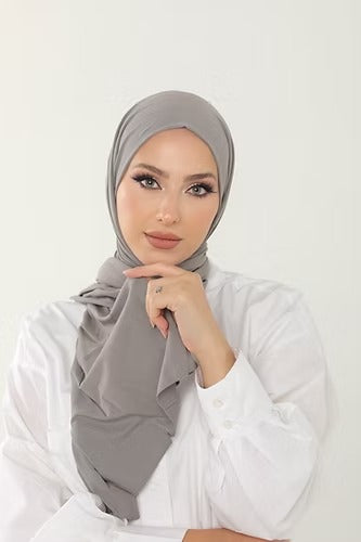 Gray Premium Viscose Jersey Shawl | Luxurious Drape, Non-Slip Fabric
