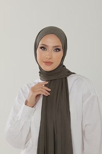 Earth Green Premium Viscose Jersey Shawl | Luxurious Drape, Non-Slip Fabric