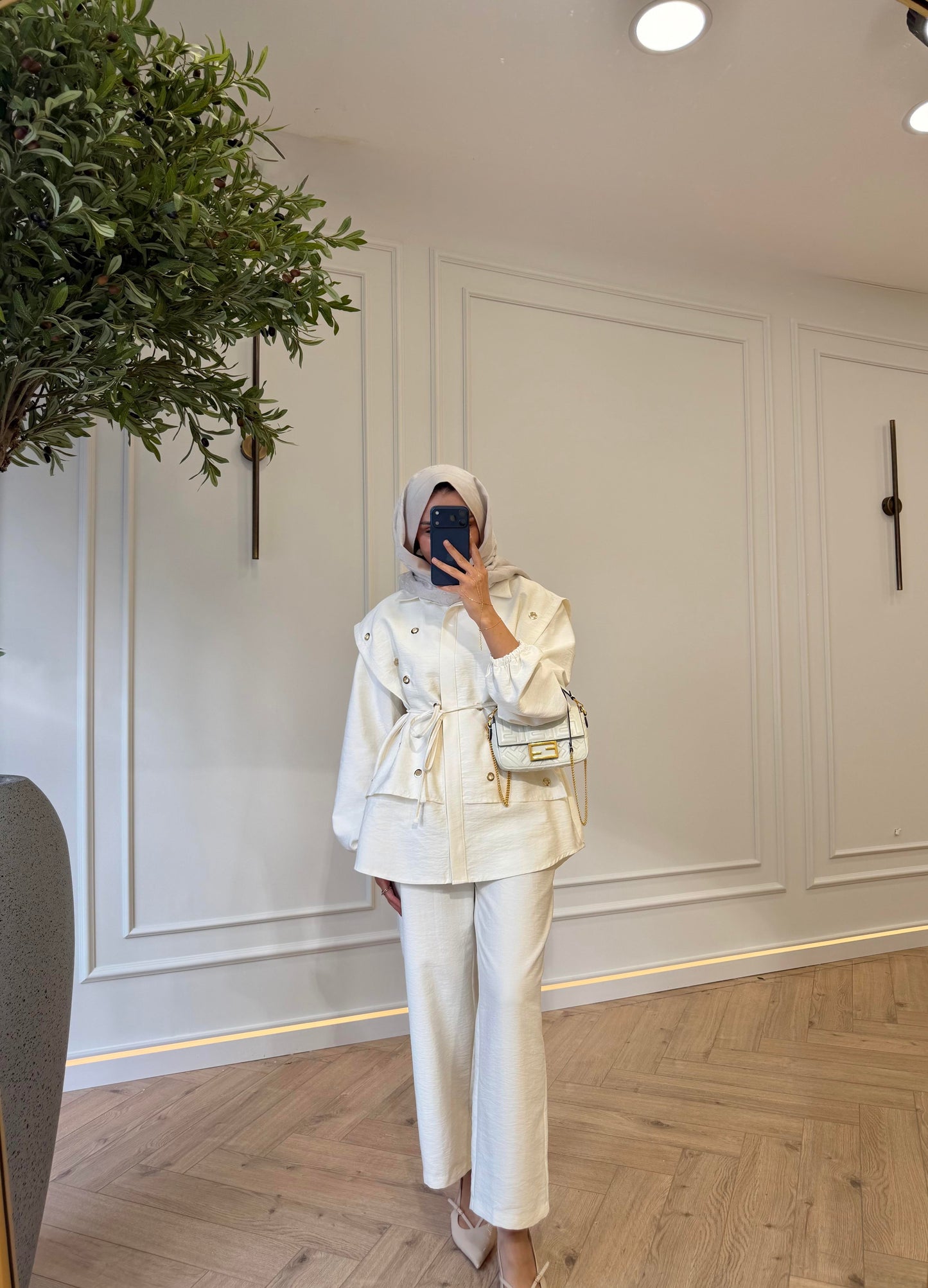 Gale Knit Two-Piece Set- White