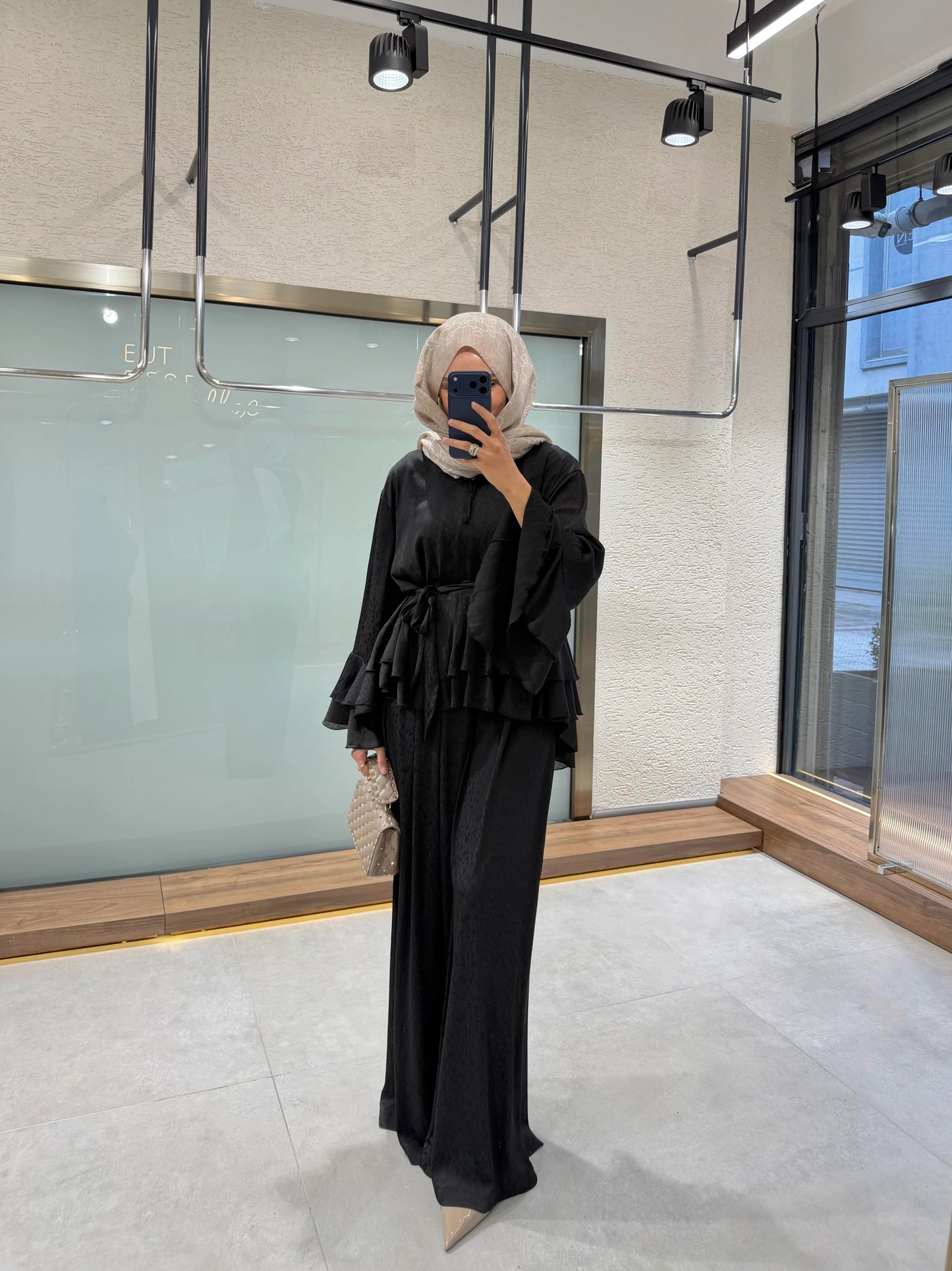 Chiffon Pants Set – Black