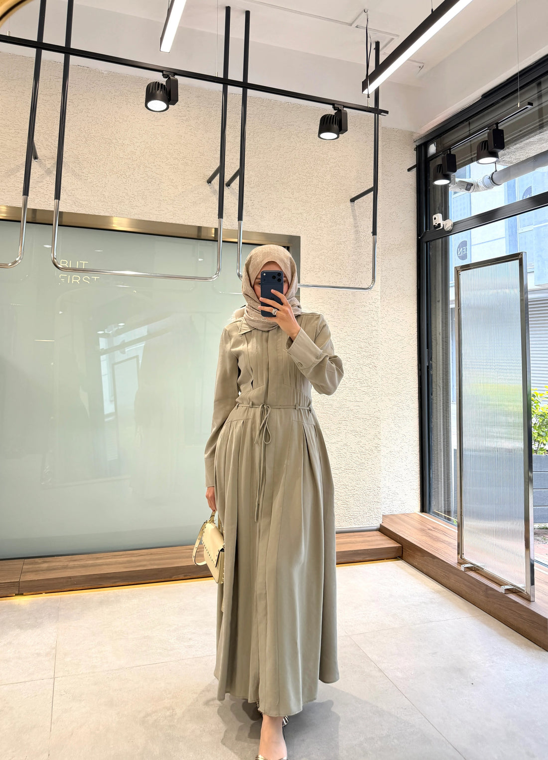 Yeşil Tencel™ Karışımı Maksi Elbise