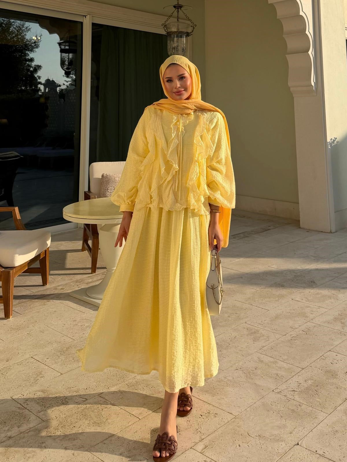 Nora Two-Piece Skirt Set – Yellow