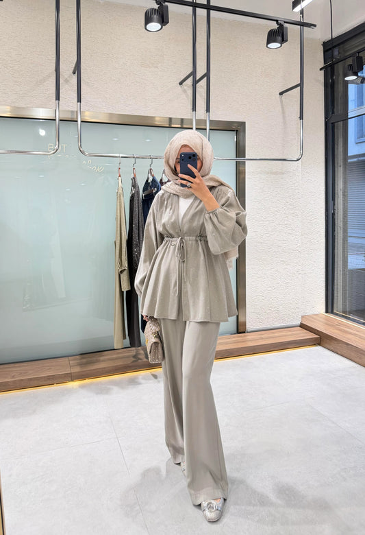 Stone Embellished Set – Beige