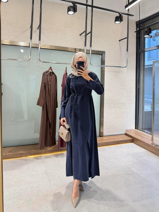 Buckle Detail Dress – Navy Blue