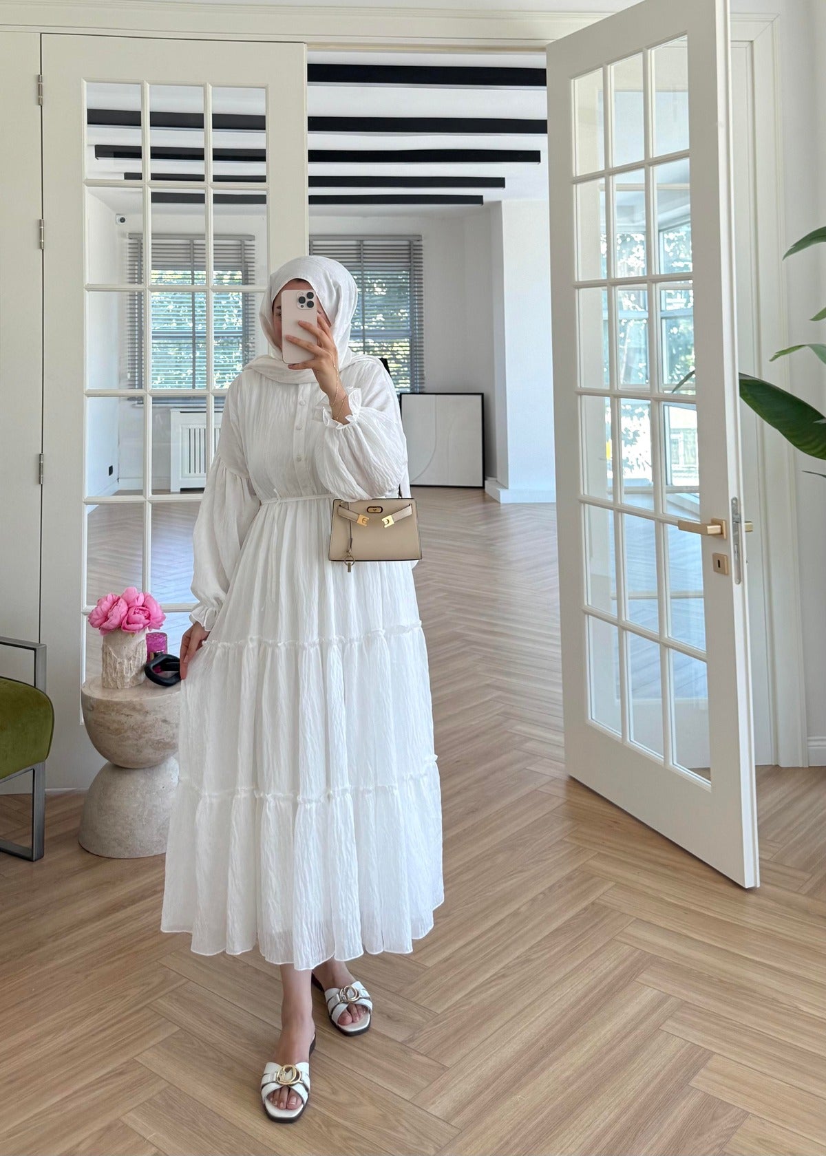 Lightweight Maxi Dress- White