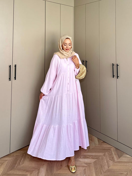 Maxi Muslin Dress - Soft Pink
