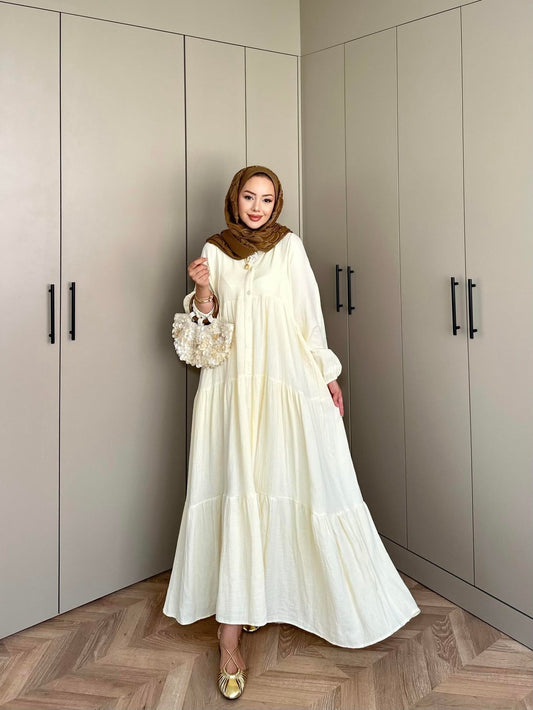 Maxi Muslin Dress - Yellow