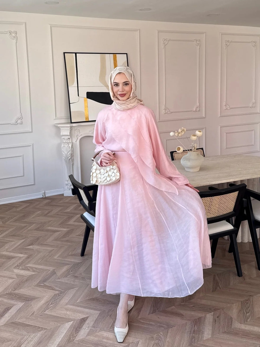 Ruffle Hem Skirt Set in Pink